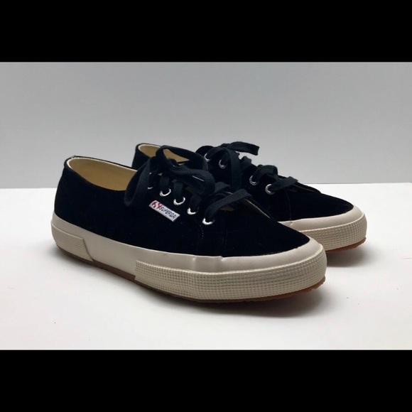 superga black velvet